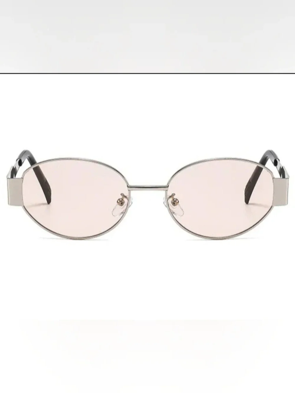 Women's Slim Metal Sunglasses with Pink Tinted Lenses